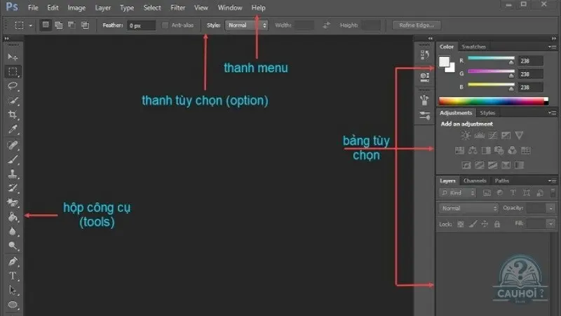 Giới thiệu giao diện Photoshop Giới thiệu giao diện Photoshop