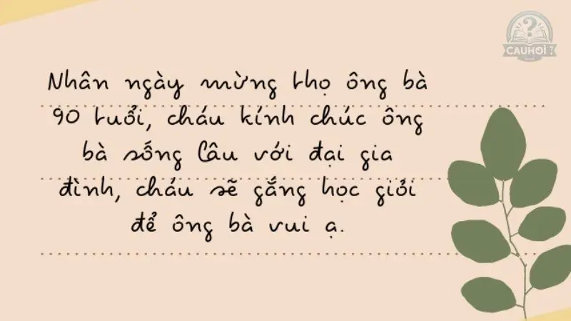 Lời chúc mừng thọ 90 tuổi