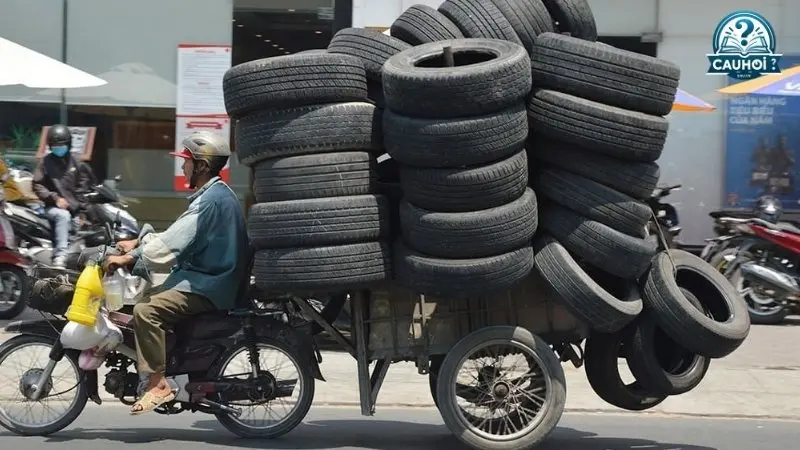 Mức phạt đối với xe chở hàng cồng kềnh Mức phạt đối với xe chở hàng cồng kềnh