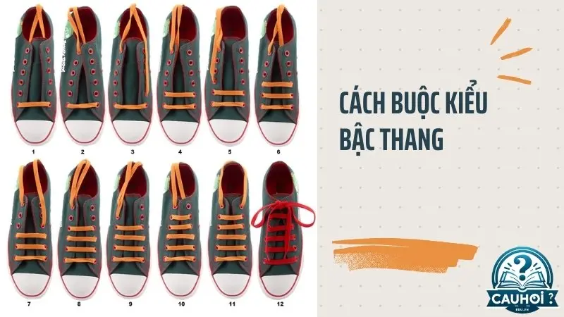 Cách thắt dây giày kiểu bậc thang Cách thắt dây giày kiểu bậc thang