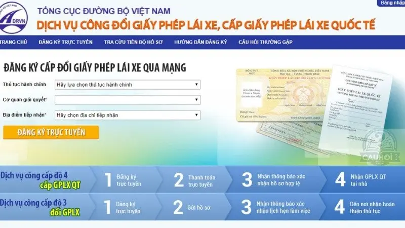 Các bước thực hiện đổi bằng lái xe ô tô online Các bước thực hiện đổi bằng lái xe ô tô online
