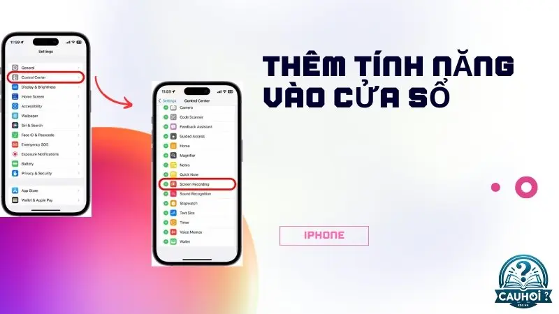 Bật tính năng quay màn hình trong Trung tâm kiểm soát Bật tính năng quay màn hình trong Trung tâm kiểm soát