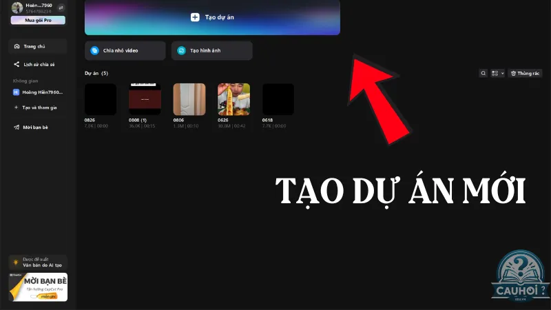 Tạo dự án mới Tạo dự án mới