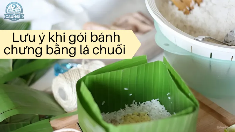 Lưu ý khi gói bánh chưng bằng lá chuối Lưu ý khi gói bánh chưng bằng lá chuối