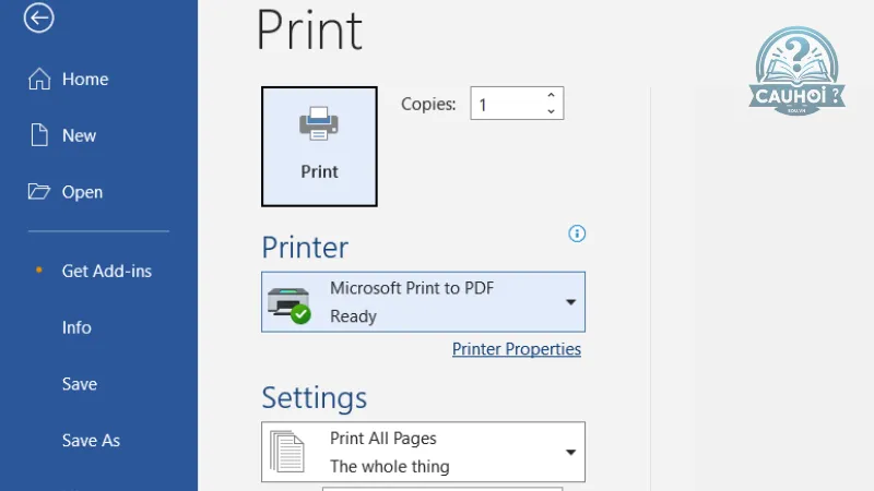 Nhấp vào File > Print Nhấp vào File > Print