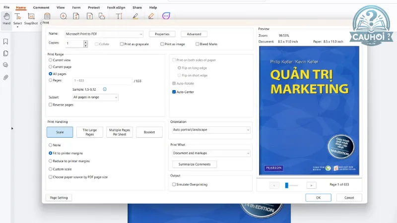 Truy cập vào File > Print Truy cập vào File > Print