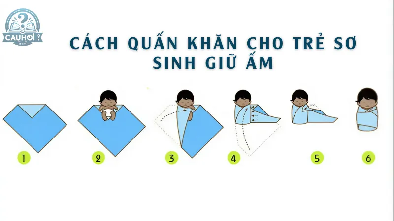 Cách quấn khăn cho trẻ sơ sinh giữ ấm Cách quấn khăn cho trẻ sơ sinh giữ ấm