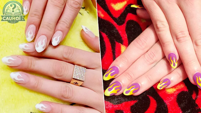 Xu hướng vẽ lửa nail Xu hướng vẽ lửa nail