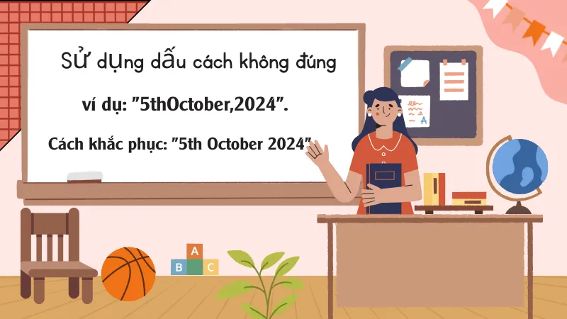 Sử dụng dấu cách không đúng trong cách viết ngày tháng trong tiếng Anh Sử dụng dấu cách không đúng trong cách viết ngày tháng trong tiếng Anh
