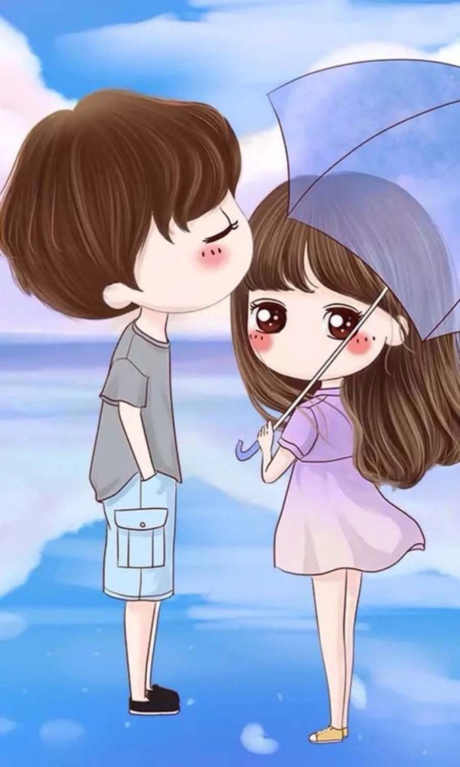 Hình nền anime cặp đôi lãng mạn ngọt ngào, sắc nét đầy cảm xúc