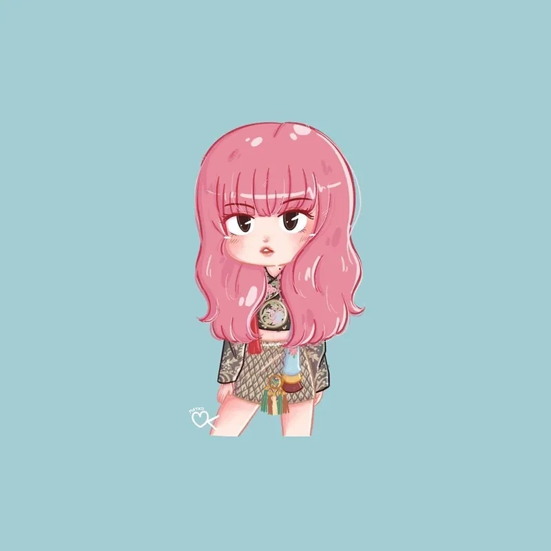 chibi blackpink cute phong cách hoạt hình đáng yêu