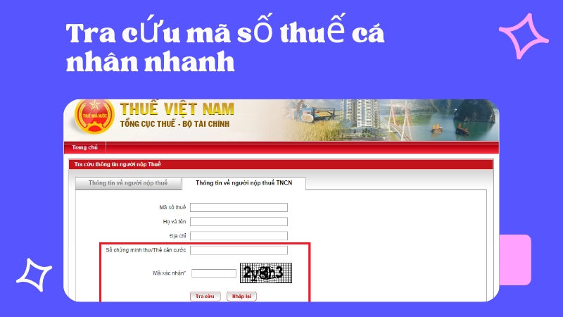 Giao diện trang web tra cứu mã số thuế cá nhân uy tín